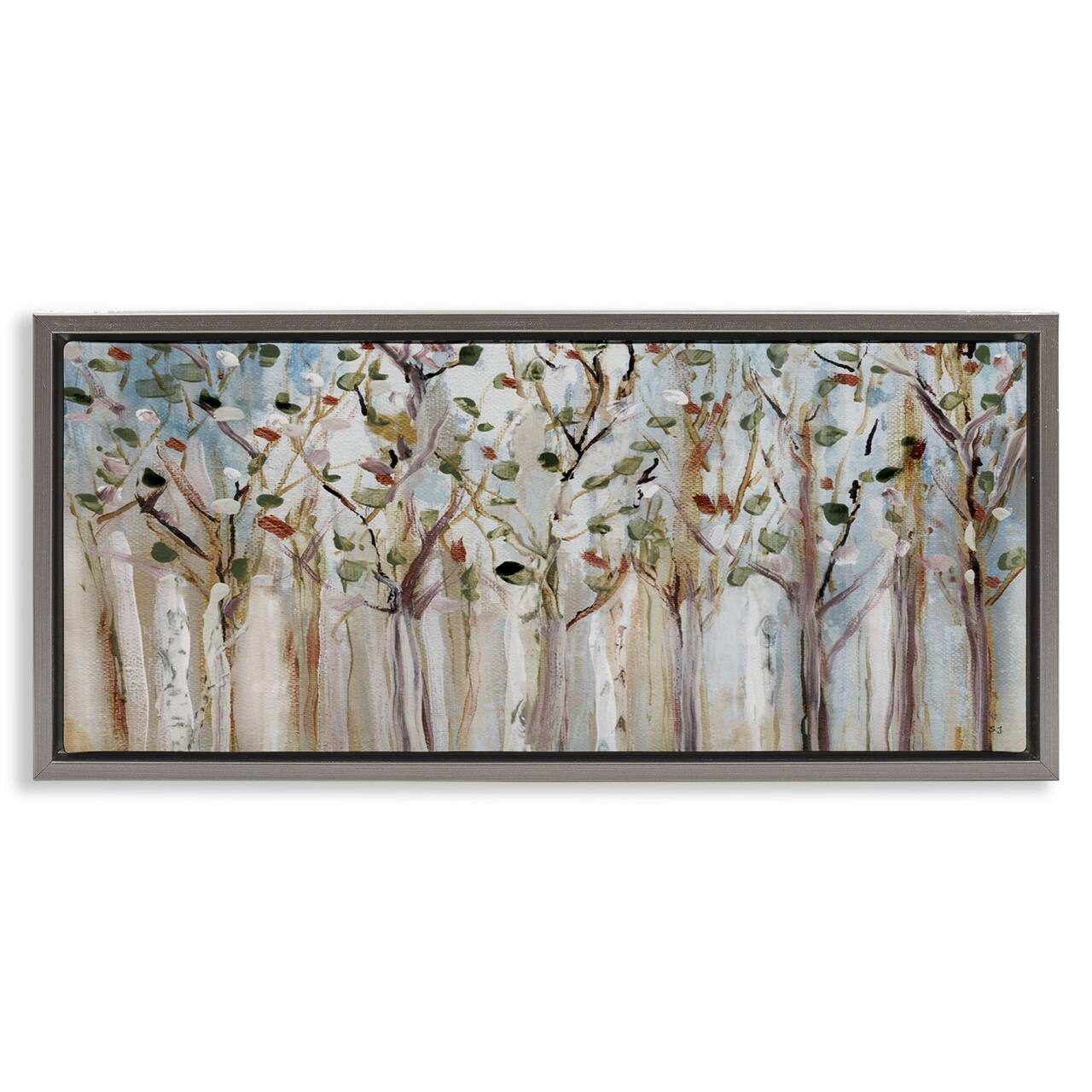 Stupell Industries Bare Branch Trees Birch Forest Floater Framed Art